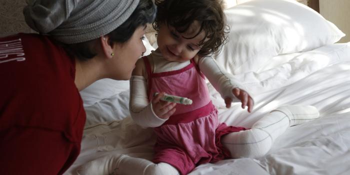 Young girl with EB
